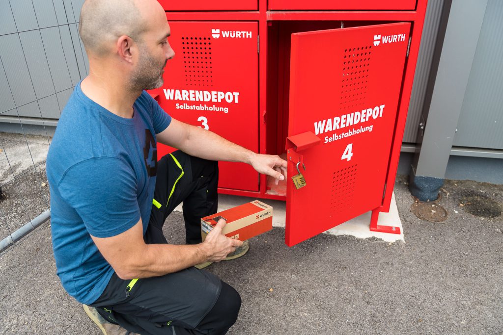 Abholen mit dem Würth Warendepot ist rund um die Uhr möglich