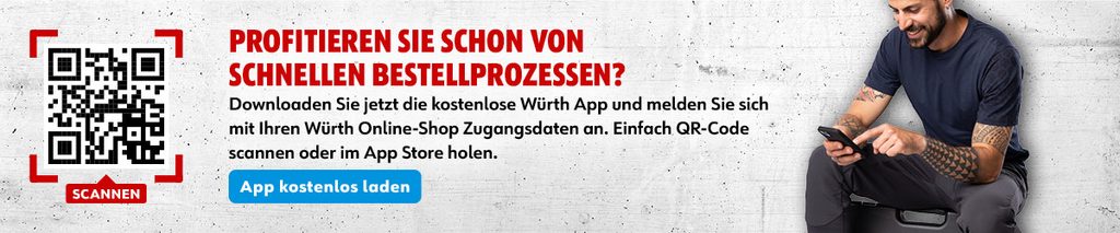 Profitieren Sie schon von schnellen Bestellprozessen? Jetzt die kostenlose Würth App downloaden.